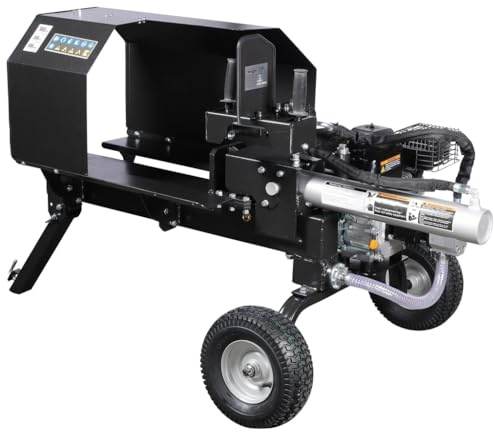 Benzin Holzspalter 12 Tonnen – Horizontaler Hydraulikspalter mit 6.6 PS Motor, 54 cm Stammlänge & 8 Sek. Zykluszeit – Mobiler Brennholzspalter für Stammholz max 280mm