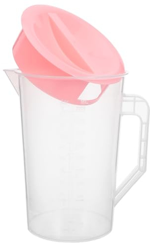 Pichet Doseur Gradué 2l 67oz en Plastique avec Anse et Couvercle