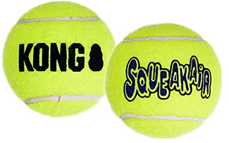 KONG Air Dog Squeakair Hundespielzeug, Tennisbälle, Medium, 3 Stück