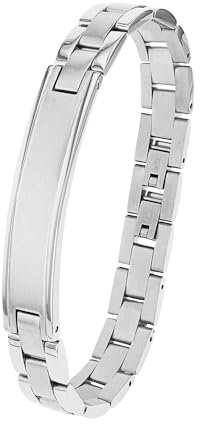 s.Oliver Identarmband Edelstahl Herren Armschmuck, 20+1,5 cm, Silber, Kommt in Schmuck Geschenk Box, 2026005