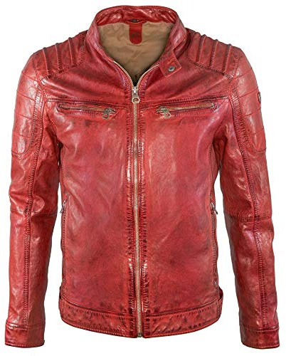 Mauritius Camren Slim Fit NSLVW Männer Lederjacke rot Basics