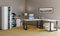 VCM Holz Schreibtisch Computertisch Arbeitstisch Büromöbel Eckschreibtisch Lona Tiefe 50 U Alu Schwarz 190x190x50, Weiß