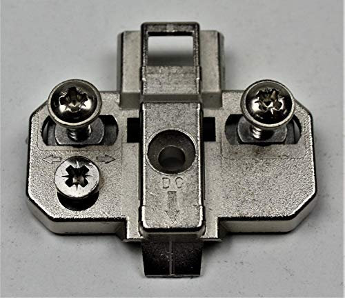 HKB ® Kreuzmontageplatte, Zinkdruckguss, vern. Dist. 0mm, Intermat 900043021, für Topfscharnier m. Excenter Höhenverstellung +/-2mm, zum Anschrauben