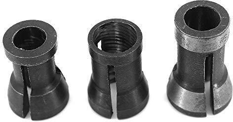 DingGreat 3Pcs Testata per Mandrino a Pinza, 6 mm, 6.35 mm, 8 mm HSS Pinza per Fresa Adattatore di Mandrino Autocentrante, per la sbavatrice Carpenteria elettrica Morsetto del router Titolare