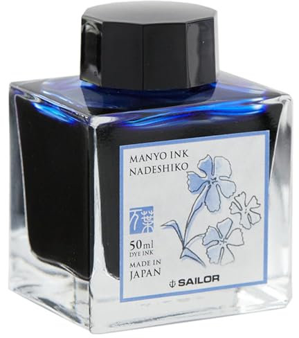 SAILOR Manyo Ink, 50ml Bottle, Nadeshiko, Blue-Purple, Dye-based