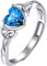 Suplight Damen Solitärring 925er Silber + Herzform Geburtsstein von Dezember synthetische Türkis Verstellbarer Ring blau Zirkonia Ehering Verlobungsring für Ehefrau Freundin
