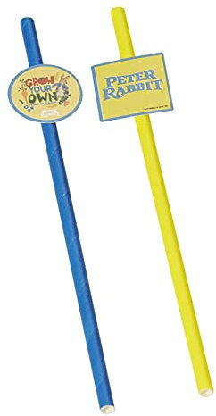 Smiffys 52652 Offiziell lizenziertes Peter Rabbit Movie Geschirr Party Strohhalme x8, Unisex Kinder, mehrfarbig, Einheitsgröße