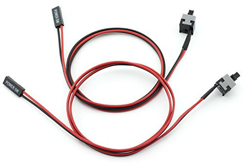 MEETOOT 2 PC Power Button ATX Desktop Computer PC Gehäuse Motherboard On/Off/Reset Switch Power Cord Re-Start Switch Kabel Power SW Kabel 2 Pin 50 cm