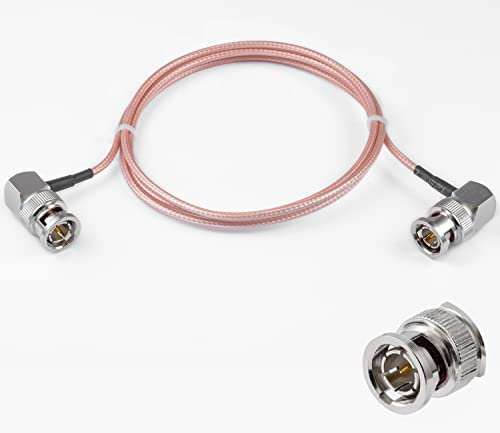 Vecys BNC-Stecker Rechtwinklig auf BNC-Stecker Rechtwinkliges Kabel 75 Ohm BNC-Stecker HD-SDI RG179 HF-Koaxial-Pigtail-Überbrückungs Kabel 3ft/1m für VCR-Kamera Marine CB-Radio CCTV-Monitor