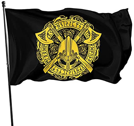 358 Drapeau De Jardin 3x5Ft Drapeaux Décoratifs D'Extérieur, Guerrier Viking Drapeau Militaire Élégant Home Drapeau Artificiel pour Balcon Pendre La Crémaillère