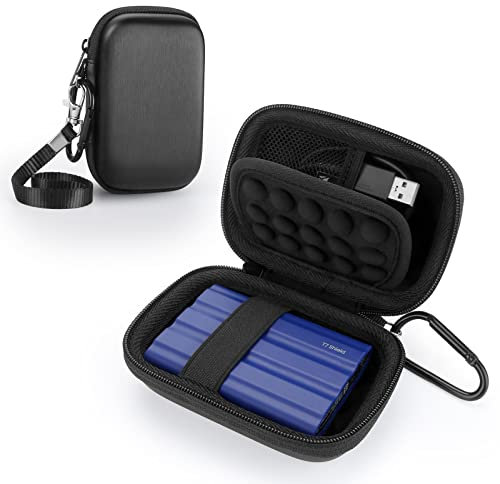 Yinke Tasche Case für Samsung T7 / T7 Touch / T7 Shield Portable SSD 500GB 1TB 2TB,Stoßfest Hart Hülle Organizer für Tragbar Externe Festplattentaschen