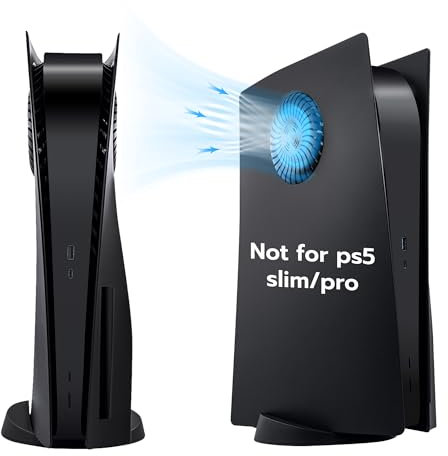 Mcbazel PS5 Façades de Protection, PS5 Console Faceplate Cover avec Refroidissement Air Slots Façade de Remplacement pour PS5 Disc Edition Anti Scratchproof Dustproof – Noir (Pas pour PS5 Slim/Pro)