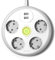 FAMATEL – Regleta Redonda de 4 enchufes + 2 Tomas USB + Interruptor | Cable de 3m | con TT | 16A | 250V | Blanco | Enchufe USB de Carga rápida | Protección Sobretensiones