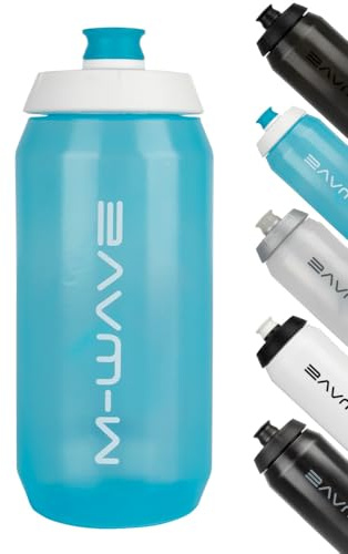 M-Wave 550 ml Trinkflasche, Fahrradflasche, Kunststoff, blau transparent, mit Skala, PBO 550