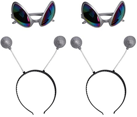 FRCOLOR Antennenkopf Boppers 2 Sets Lustige ?erirdische Antenna Stirnband Alien Brille Festival Partyzubeh?r Außerirdisches Stirnband Und