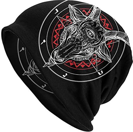 qsebhnj Wikinger Beanie Mütze, Nordischer Mythos Odin Symbol Gedruckt Walhalla Rabe Fenrir Wolf Slouchy Strumpfmütze Kopfbedeckungen,Viking hat 1,59cm