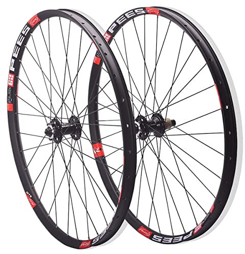 DFNBVDRR Fahrrad-Laufradsatz 26 27.5 29 Zoll Mountainbike-Laufradsatz Scheibenbremse 32 Löcher Felge 120 Klicks Schnellspanner MTB-Laufrad Für 7-12 Gang Kassette (Color : Black, Size : 29inch)