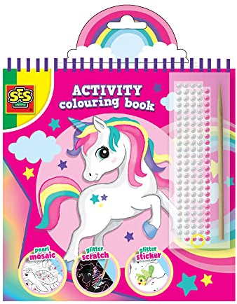 SES Creative 00117 - Activity Colouring Book Glitter 3 in 1