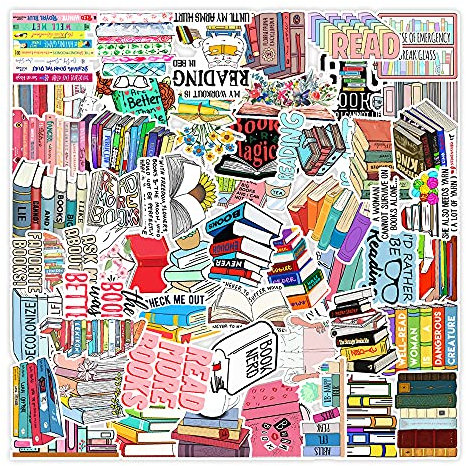 AUCEKO 50 Stück Lesen Aufkleber Pack Reading Sticker Set wasserdichte Vinyl Sticker für Laptop Kinder Autos Motorrad Fahrrad Skateboard Gepäck Koffer Computer Aufkleber Graffiti Decal