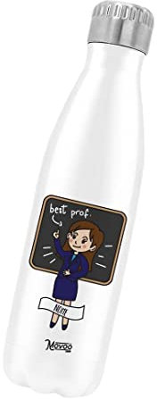 Borraccia Termica Bottiglia Termica Acciaio Inox 500ml Bottiglia Termica Made in Italy Ecologica Thermos 24 Ore Freddo & 12 h Caldo - Personalizzata con nome - Professoressa Donna