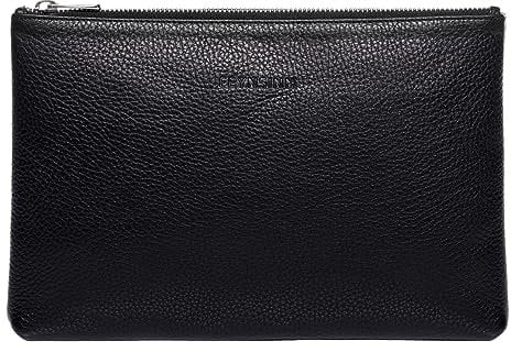 FEYNSINN Berlin Kosmetiktasche NEA aus Nappa-Leder I Schminktasche klein für Damen I Make Up Bag schwarz handgefertigt