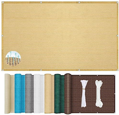 Sonnensegel Sonnenschutz Wetterschutz 1.5 x 2.5 m Reißfest Sonnenschutz Windschutz Sun Segel Sonnensegel mit kostenlosem Seil für Terrasse, Patio, Schwimmbad, Sandgelb