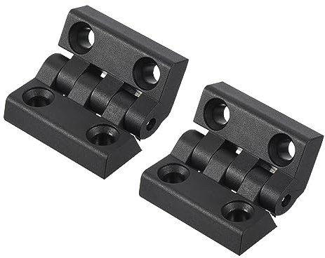 QUARKZMAN 1.9x1.9 Pulgadas Bisagras x 2uds Plástico Plegables Bisagras Extremo Perno para Caja Puerta Ventana Gabinete Armario Guardarropa Baño Edificio, [Negro, Cuadrado Esquina]
