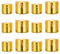 NUPTIO Gold Teelichthalter Glas Teelichtgläser - 12 Stücke Klein Teelicht Hochzeit Windlicht Schwimmkerzen Teelichtglas Kerzenhalter Gläser Votivkerzenhalter Weihnachten Deko 4cm & 5cm Höhe