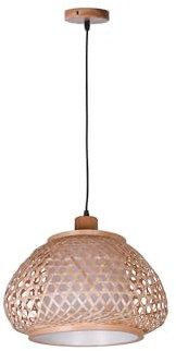 Bel Air Home - Pendelleuchte aus natürlichem Material 1XE-27 (Glühbirne nicht inklusive) höhenverstellbar (großes JAVA)