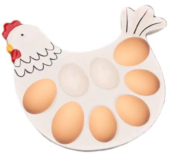 Eiertablett aus Keramik, Hahn-Form, Essteller, Geschirr und Eierständer