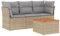 vidaXL Garten Sofagarnitur mit Kissen 4-TLG., Gartenmöbel Gartengarnitur, Sitzgruppe Sitzgarnitur, Lounge Sofa Garnitur Terrasse, Beigemischung Poly Rattan