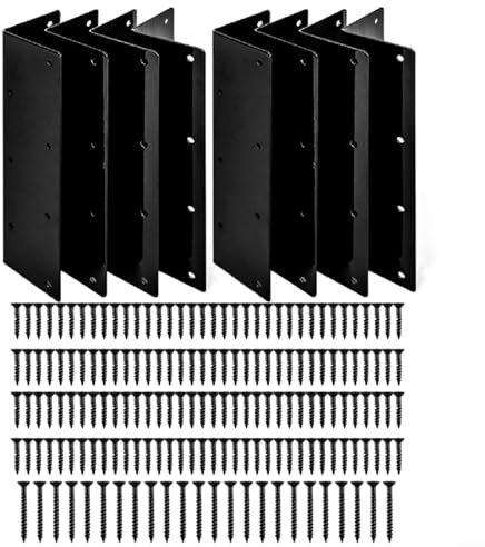 ZYNCUE 4/8Pcs Carbon Steel L Brackets for Raised Garden Bed Corner Brackets, Fixing Repairing Jointing Furniture Shelves with Screws for 20-24inch Bed Metal Connectors(8 Pack)