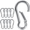 Caianwin 8 Stück Karabinerhaken M6*60mm,DIN 5299C Karabiner Tragfähigkeit bis zu 200kg Karabinerhaken Groß aus verzinktem Stahl für Rucksack, Hundeleine, Camping, Reisen, Wandern