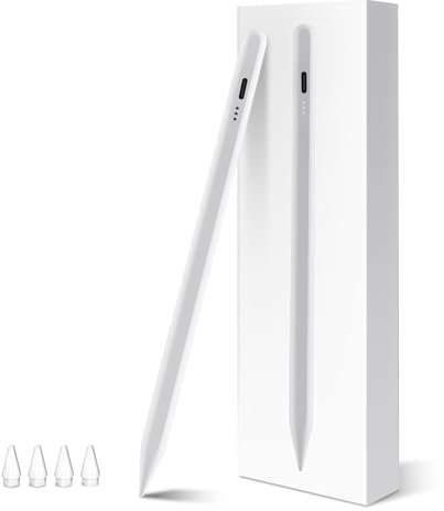 Stylus Stift für iPad Apple (2018-2024)–Hochpräzise, Schnellladeleistung Palm Rejection und 3 LED-Anzeige, Kompatibel mit Apple iPad 10/9/8/7/6 Generation, Air 3/4/5, Pro 12.9/11/13, Mini 5/6