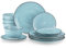 vancasso Bonbon Dinner Set, 12-Pieces Dinner Set for 4, Double-Sided Handpainted Swirls Plates and Bowls Set, Include Dinner Plates, Dessert Plates and Cereal Bowl, Blue