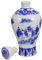 VINTORKY Botella De Vino Cerámica Azul y Blanca Contenedor De Licor Vintage Decorativa Para Hogar y Eventos Para Whisky Cerveza