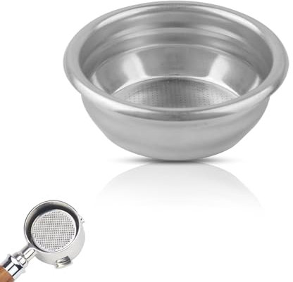 MEGAVOW Cesta de Filtro de Acero Inoxidable 58mm, 2 Taza Filtro de Café Reutilizable de Portafiltro, Cesta Accesorios para Máquinas de Café Espresso
