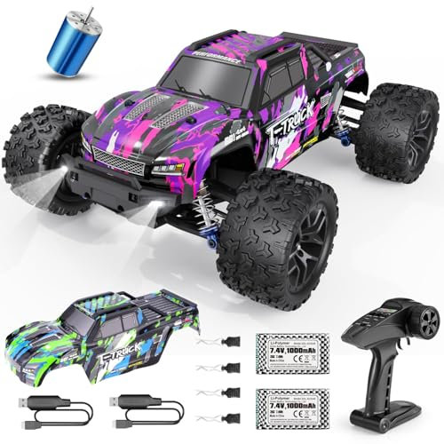 HAIBOXING Brushless Voiture Télécommandée Tout Terrain 1:18 4WD RC Voiture 48KM/H Voiture RC à Grande Vitesse 2,4 GHz Monster Truck avec 2 Batterie 40min+ pour RC Buggy de Jouet pour Adultes et Enfant