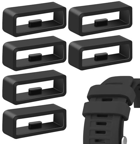6 Stück Farbige Silikon Schlaufe, 22mm Armband Verschlussring für Garmin Venu 3/Venu 2/Forerunner 255 935 745/Vivoactive 4/Fenix 6/Fenix 5/Instinct 2/Approach S60 S70 Armband Halter Schlaufen