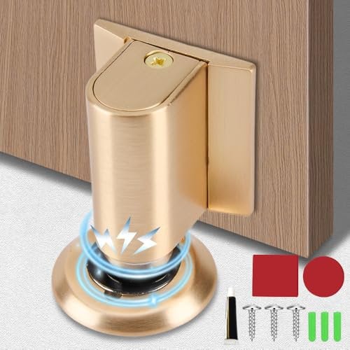Türstopper, Magnetischer Türstopper Schwer,Türstopper Boden Selbstklebend Schwer Türhalter Tür Stopper Ohne Bohren Höhenverstellbarer Türpuffer Wandschutz Türfeststeller Door Stopper (Messing)