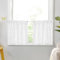 Deconovo Scheibengardinen Küche Voile Bistrogardine Vorhang Halbtransparent H 45 x B 60 cm Leinenoptik Stores Gardinen Kurz Vorhänge Balkontür Wohnwagen Kurzgardinen mit Stangedurchzug, Weiß, 2er Set