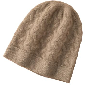 Vsadsau Damen Outdoor-Mütze für kaltes Wetter, 100 % Kaschmir, Blumenmuster, Strickmütze, hält warm, Skullies-Mütze