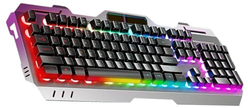 Clavier de jeu mécanique – Clavier 104 touches avec rétroéclairage, réponse rapide | Haute sensibilité, clavier lumineux pour la maison, les voyages, clavier de jeu filaire, clavier mécanique, clavier
