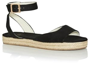 EVANS Extra Wide Fit Flatform Espadrille Sandals - Women's Black