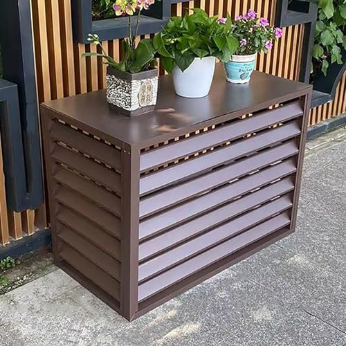 Wetterfeste Aluminium-Klimaanlagenabdeckung für Außengeräte, 1 mm dick, Gitter, 100 x 50 x 70 cm, ideal für Wechselstrom-Wärmepumpen, dekorativ und langlebig