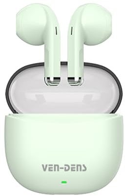 AMPLE Wireless Earbuds For Xiaomi Redmi Note 13 / Redmi Note 13 Pro/Redmi Note 14 12, (BT030) Bluetooth 5.3 Earbuds with Microphone, Pop-ups Auto Pairing Hi-Fi Stereo Sound Headset (GREEN)
