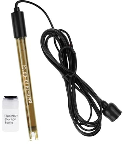 Koolenry PH Elektroden Sensor Sonde Industrie Experiment Labor Pool Wasser Analyzer PH Meter Tester PH Sonde BNC-Stecker Hochgenauer PH Elektroden Sensor Sonde für die Industrie