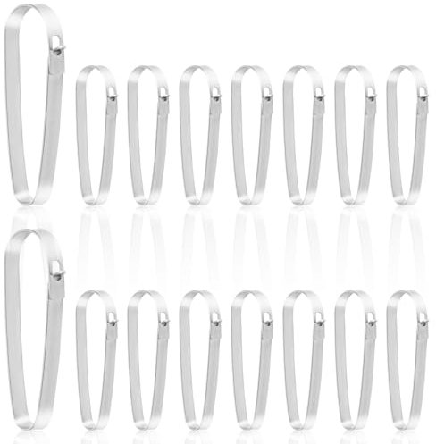 lasuroa 16pcs Clips Enseigne Immobilière en Acier Inoxydable, Clips Porte-Panneaux Métalliques Réutilisables pour Suspendre Afficher Panneaux Plaque Portes Ouvertes À Vendre Clôture Jardin Banderoles