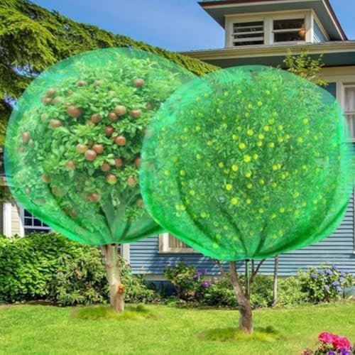 Bolsas de red de jardín, bolsas de red para árboles frutales, protección de pájaros, 6 x 6 pies, bolsa de malla para arbustos y arbustos de arándanos (1,8 x 2,2 m)
