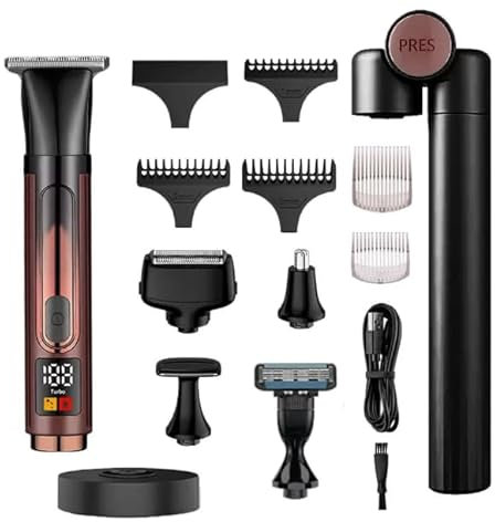 Back Shavers for Men, 4 in 1 Body Shavers for Men with Adjustable Extension Handle Replacement Heads Cleaning Brush, Electric Body Trimmer Grooming Kit for Back Chest